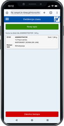 Ewidencja czasu pracy przez urządzenie mobilne